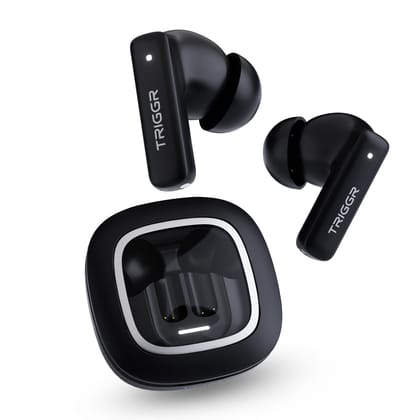 TRIGGR Apex S1 Dual Pairing, 100H Battery, 360º Spatial Soundstage, Quad Mic ENC, Scratch Proof, Rubber Finish Bluetooth Headset-Midnight Black