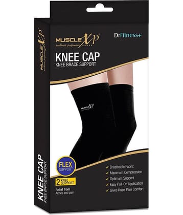 MuscleXP DrFitness+ Knee Cap & Brace Knee Compression Support For Men & Women, Gym, Cycling, Running and  Exercise, Knee Brace Joint Pain Relief  (Large)