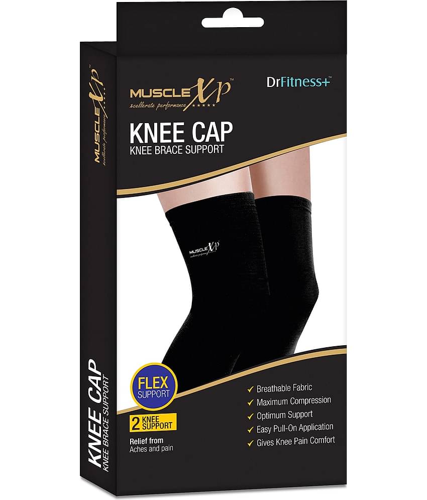 MuscleXP DrFitness+ Knee Cap & Brace Knee Compression Support For Men & Women, Gym, Cycling, Running and  Exercise, Knee Brace Joint Pain Relief  (Large)