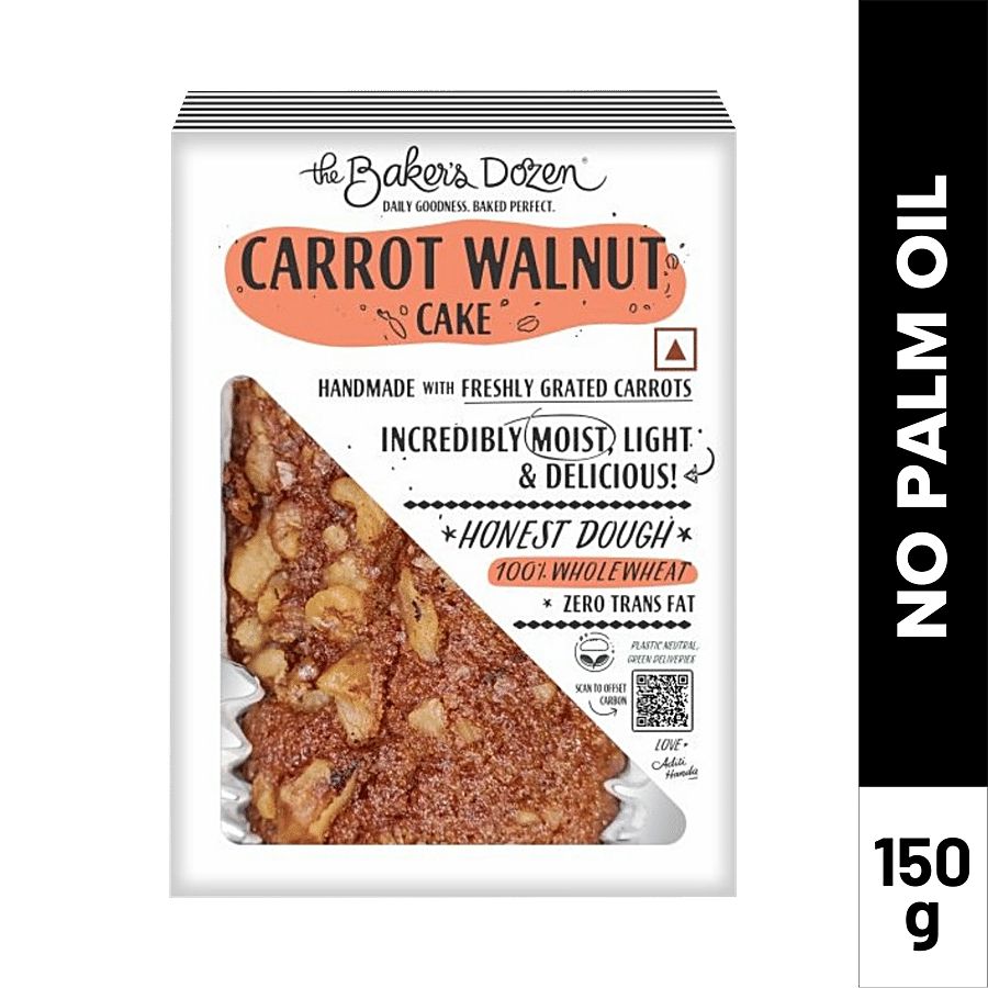 Baker's Dozen Carrot Walnut Cake 100% Wholewheat, 150 gm