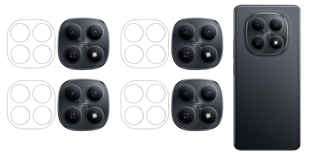 ISAAK Back Camera Lens Protector compatible for Redmi Note 15 5G (Pack of 4)