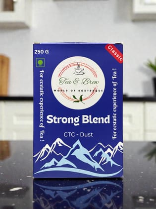 Tea & Brew | Strong Blend - CTC Dust Tea | 250g Box | Pack of 1