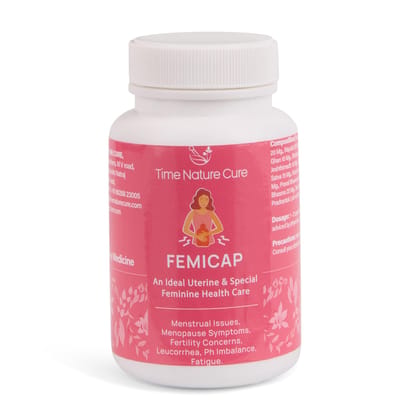 Time Nature Cure Femicap Uterine & Feminine Health Supplement, 60 Capsules, Ayurvedic Formula