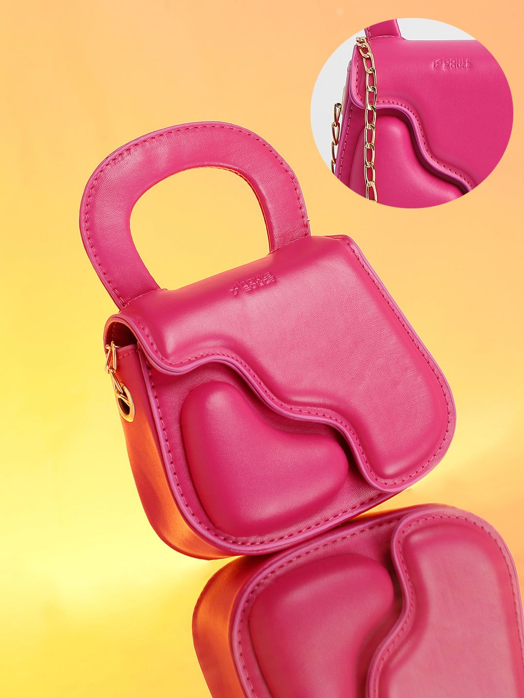 The Micro Pillow Heart Sling Bag - Barbie Pink-Sling Bag