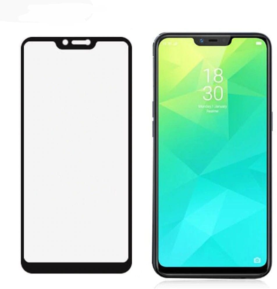 PLUGTECH Advanced Tempered Glass With Anti-Explosion 9H Hardness Edge-To-Edge Coverage Screen Guard for REALME2