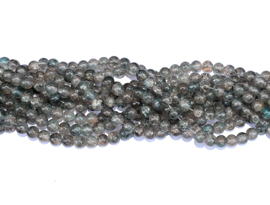 Gray Spherical Jade Glass Beads (8 MM) , JZ-009-1 String Approx 50 Pieces / 8 MM