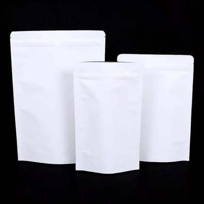 Both side Kraft Paper White Standup Pouches 180x255x45x45MM  500 G Capacity 1000 pieces