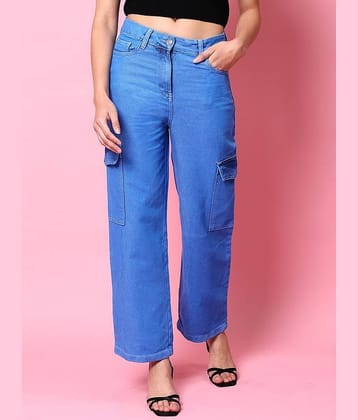 Freehand - Light blue Cotton Blend Flared Women's Jeans ( Pack of 1 )