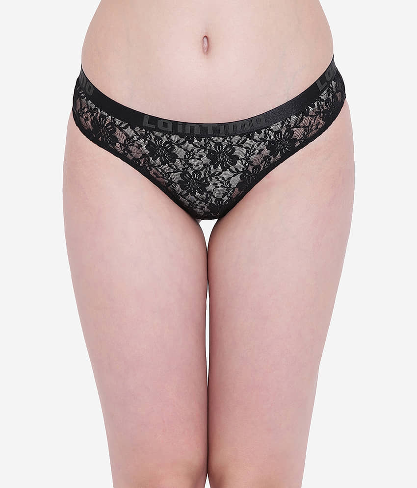 La Intimo Pack of 1 Nylon Bikini For Women ( Black )