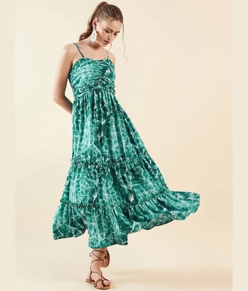 Freehand Women Polyester Solid Maxi ( Green )