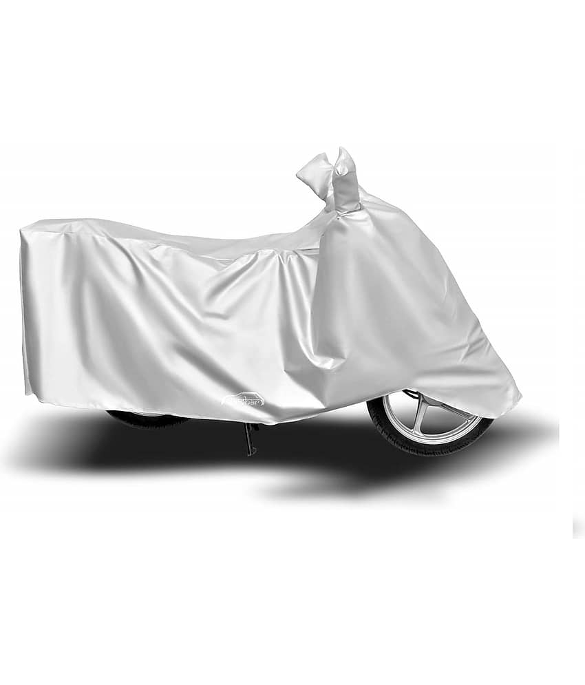 AutoRetail - Silver Dust Proof Two Wheeler Polyster Cover With (Mirror Pocket) for Hero Hunk (pack of 1)