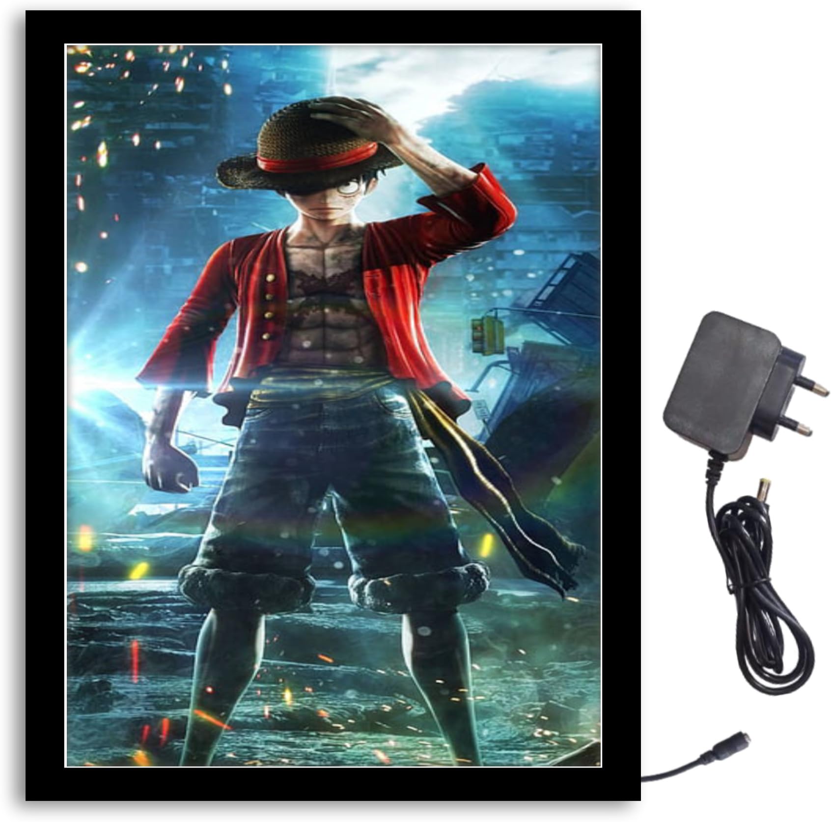 NOKKES Luffy On Piece Light Photo Frame 8X10 inch Led Light photo Frame With Light Adaptor Led Light Photo Frame Black Color Photo Frame_AQW176