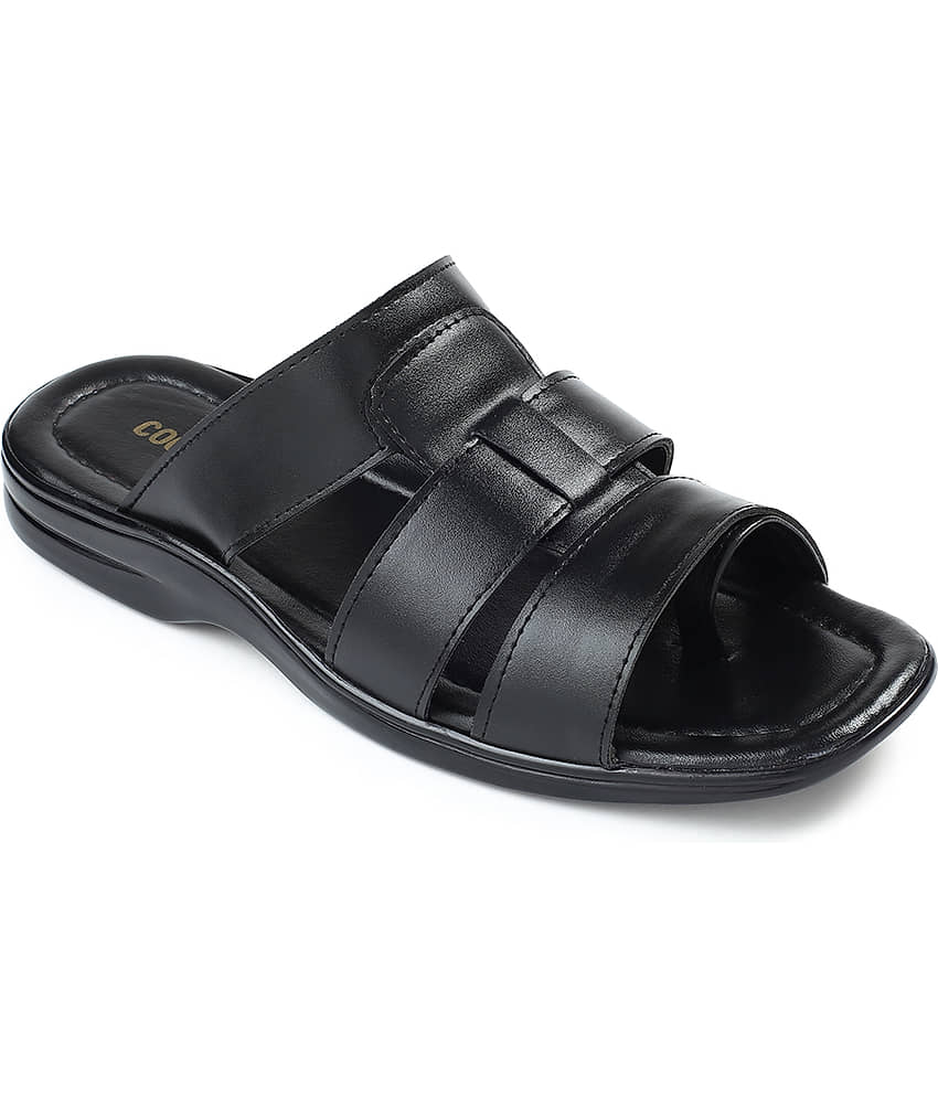 Liberty Black Men's Leather Slipper