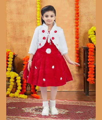 Aarika Woollen Frock For Girls ( Pack of 1 , Red )