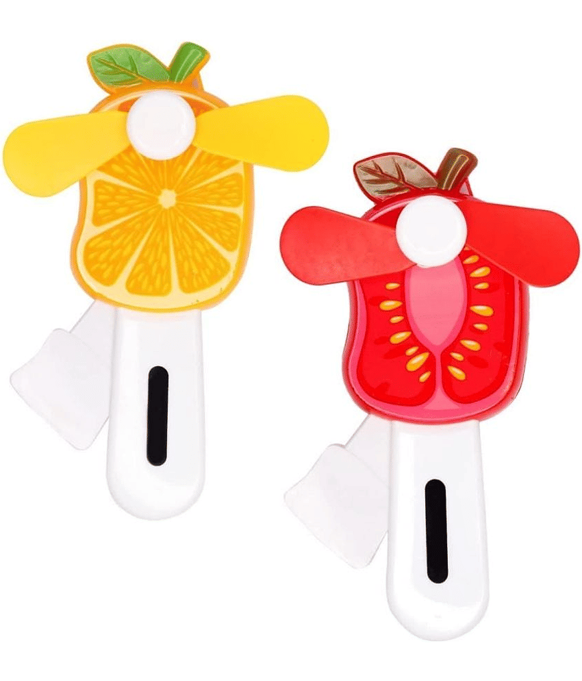 KP2® Kid's Hand Pressure Mini Fan Fruit Shape Cute Squeeze Toys / Cool Summer Fan/ Fan Without Battery (Multi Color) Pack of 1