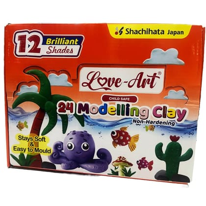Artline Love-Art Modelling Clay of 24 Different Color Bars in 60 GMS | Children for Various Creative Projects (Motor Skill Development)