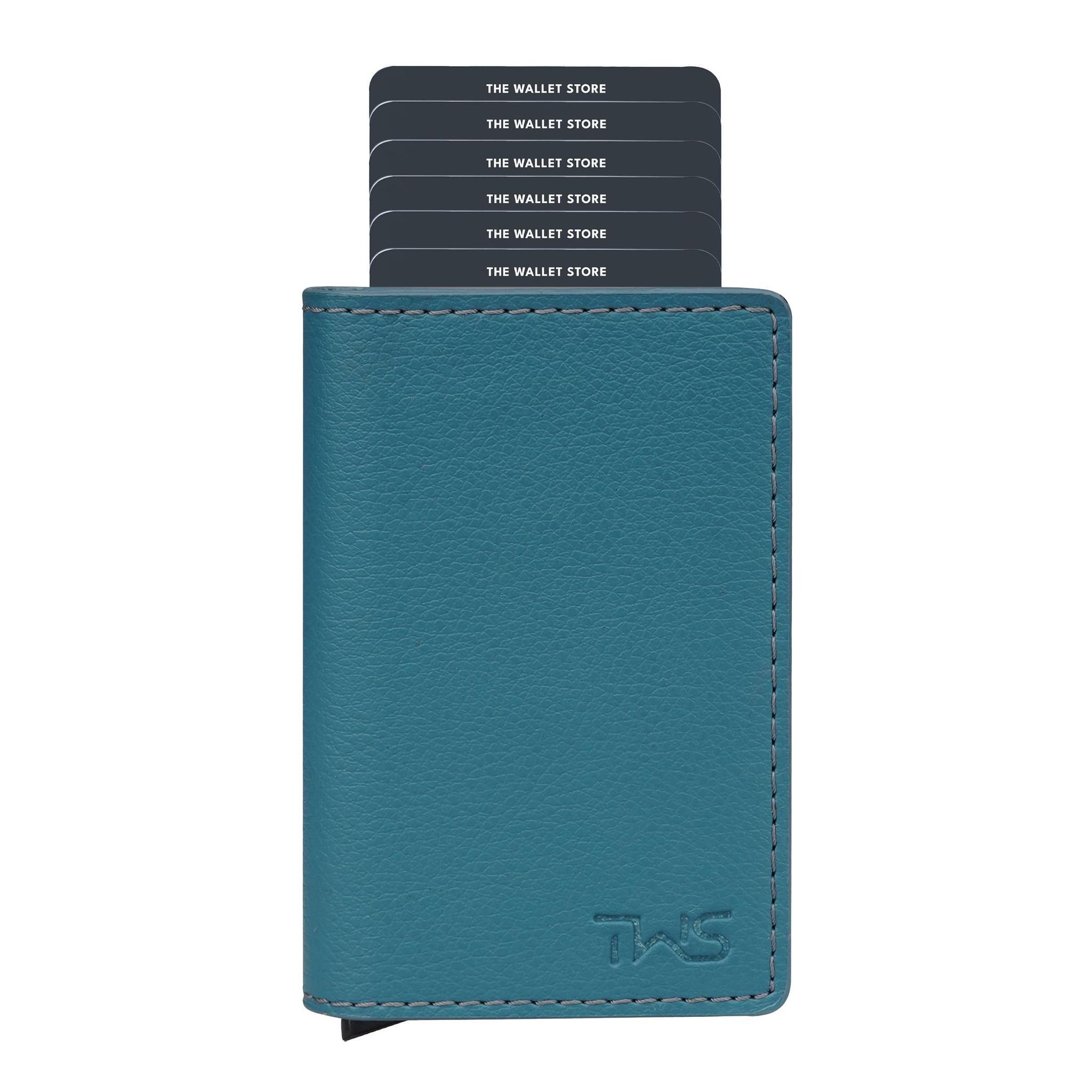 The Wallet Store Vivid Vault RFID Protected Metal Cardholder - Blue