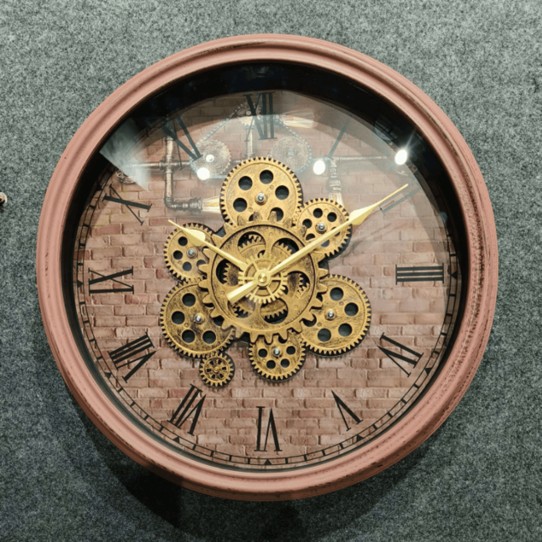Royal Metal Gear Mechanical Clock Style 36-Antique / Dia: 17 inch / Metal