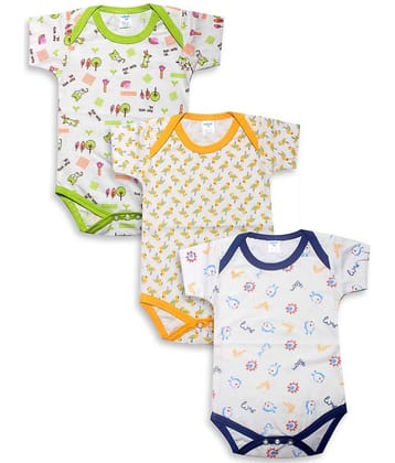 INFANT Pack of 3 Baby Boys 100% Cotton Bodysuit ( Multi Color )