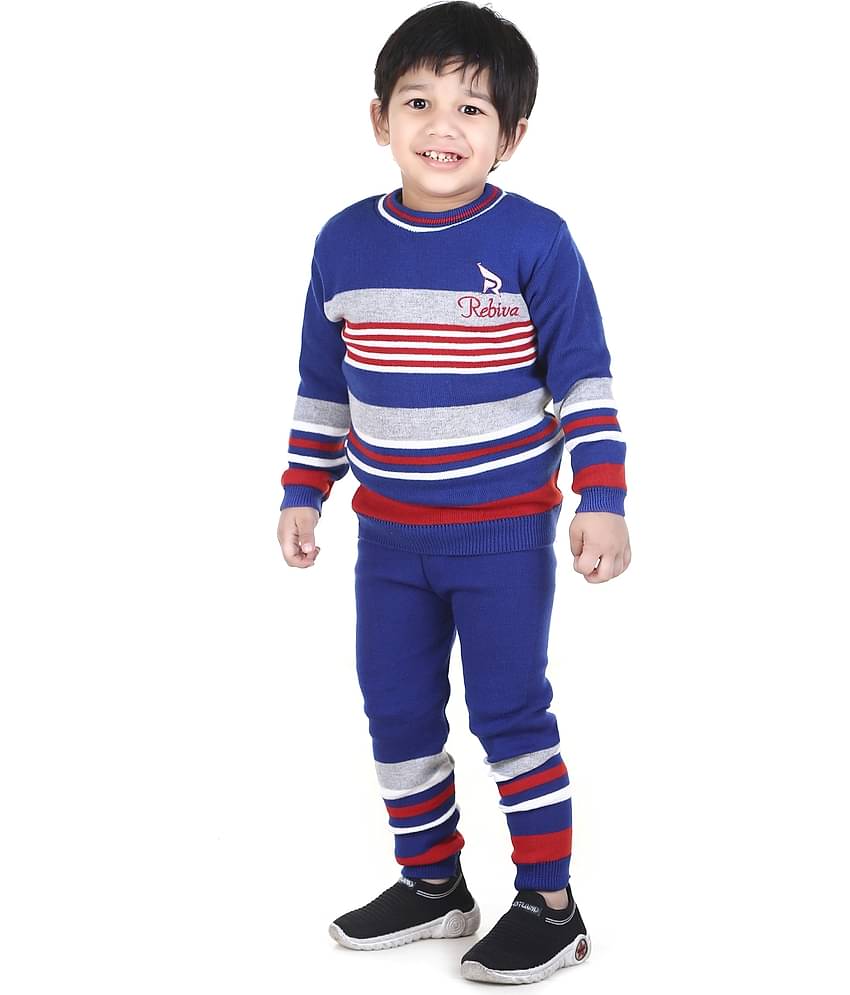 GTwo Pack of 1 Boys Woollen Blend Pullover Sweater ( Blue )