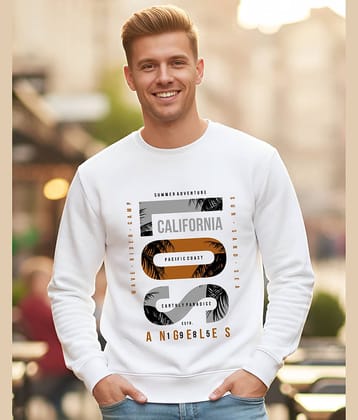 AUSK Fleece Round Neck Men's Sweatshirt - White ( Pack of 1 )