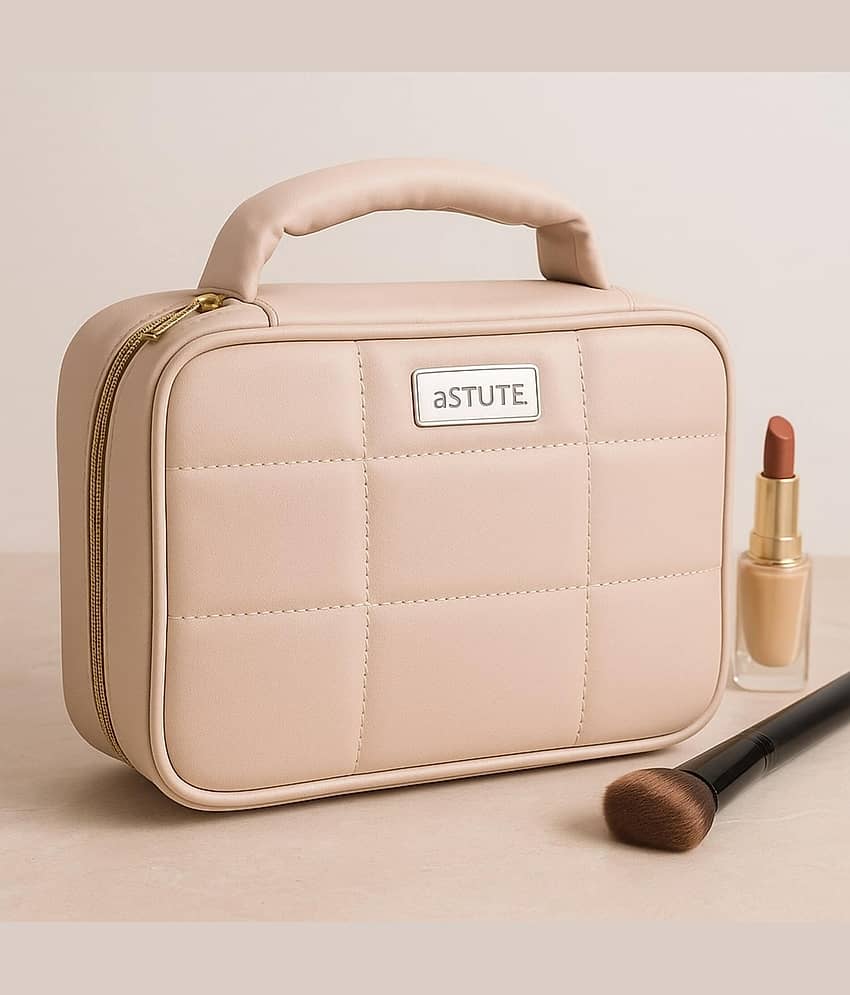 Astute Beige Makeup Pouch