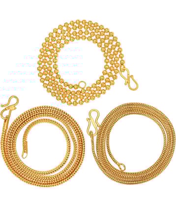 AanyaCentric Combo of 3 Gold Plated 28inches Long Fashion Chain