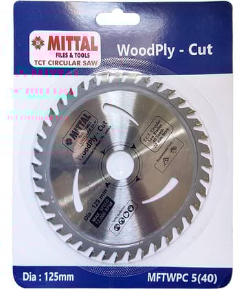 MITTAL 5"/125MM 40 Teeth TCT CIRCULAR SAW BLADE FOR WOOD CUTTING PREMIUM QUALITY Best For Wood, PLY Wood,MDF & Solid Wood. Wood Cutter