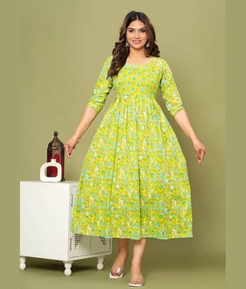 Nevisha Style Green Cotton Maternity Kurta Single