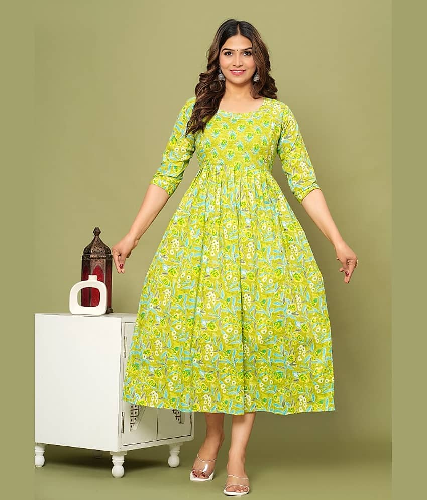 Nevisha Style Green Cotton Maternity Kurta Single