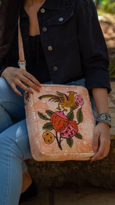 Sling Bag Tree of Life  Peach