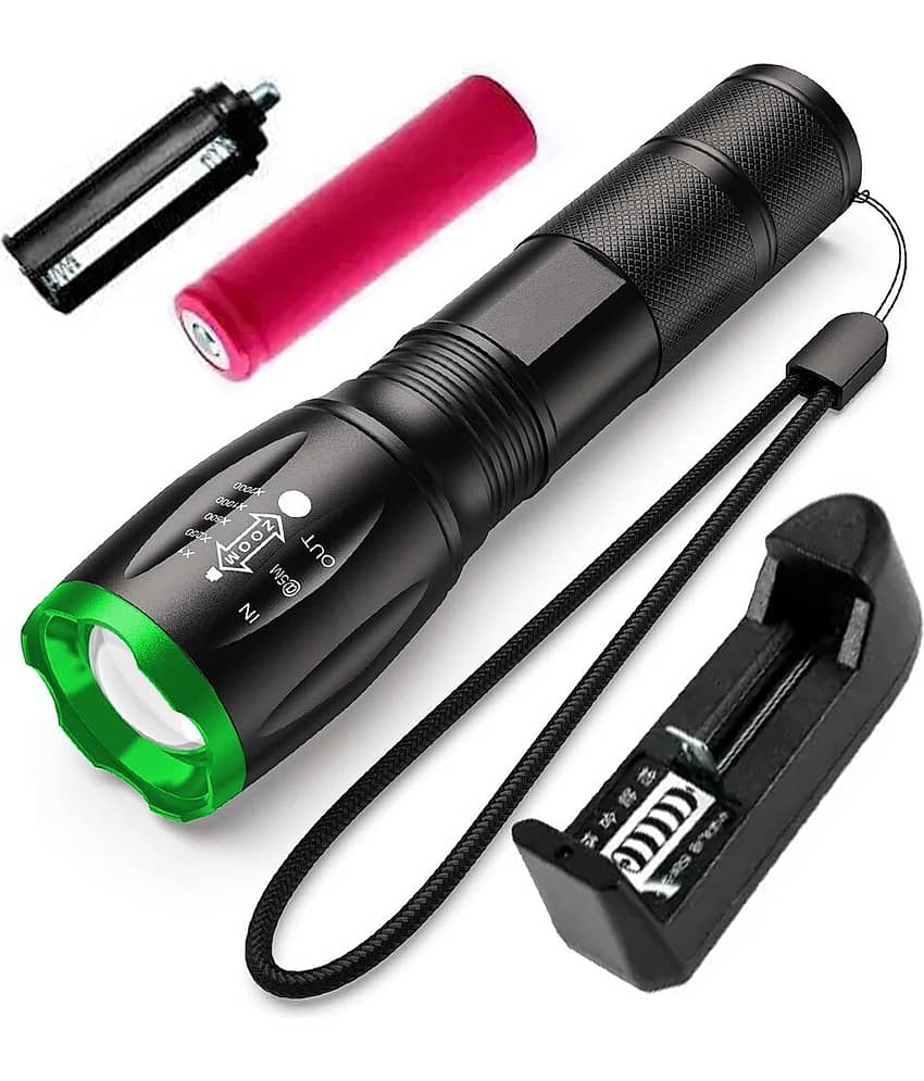 CROSTAL - 2W Rechargeable Flashlight Torch ( Pack of 1 )