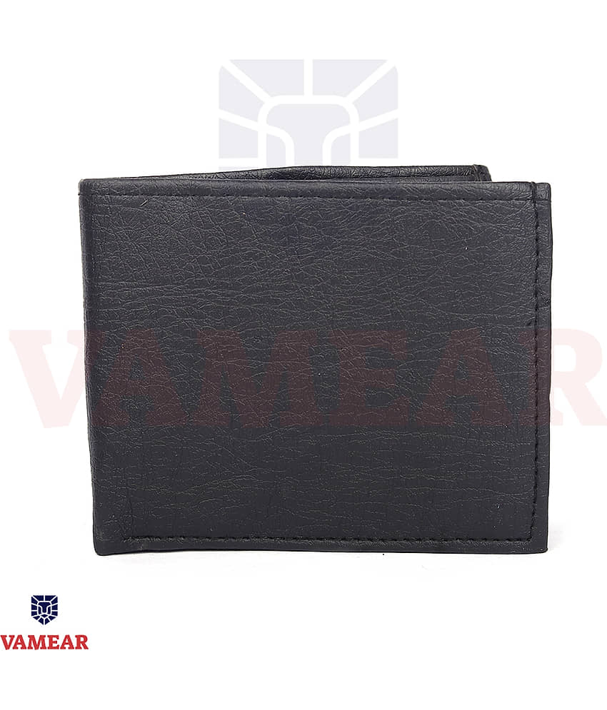 VAMEAR Faux Leather Solid Men's Two Fold Wallet,Regular Wallet With 5 Slots For Card ( Black , Pack of 1 )