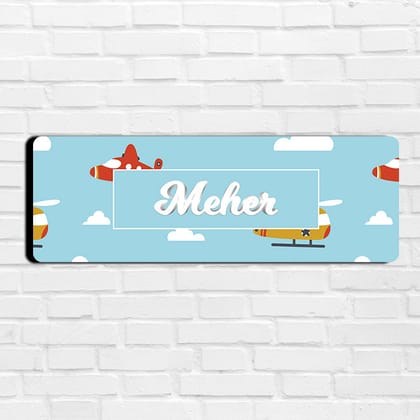 Airplane Skies Name Plate (Petite) (kids)-Airplane Skies Blue Skies