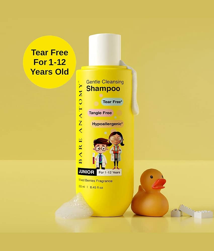 Bare Anatomy Junior Gentle Cleansing Kids Shampoo, Tear-free & Hypoallergenic for 1-12 Yr Old, 250 ml