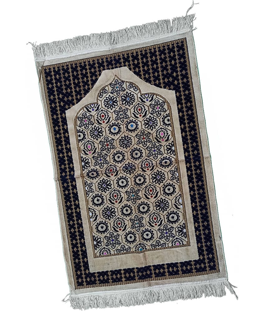 ADIRNY Blue Single Velvet Prayer Mat ( 110 X 70 cm )
