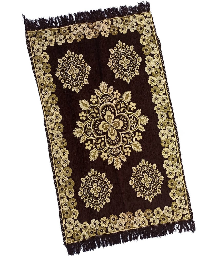 ADIRNY Brown Single Cotton Prayer Mat ( 135 X 85 cm )
