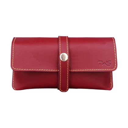 The Wallet Store Leather Eyewear Case for Men & Women Specs Cover - Red