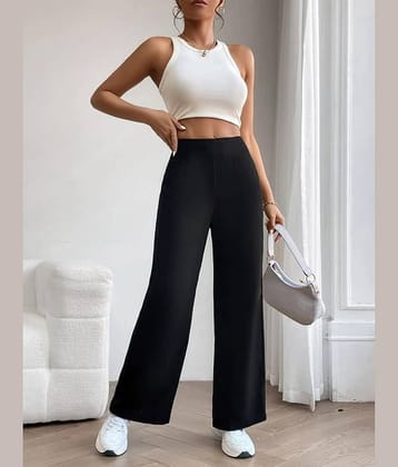 Broadstar Pack of 1 Polyester Loose Women's Casual Pants ( Black )