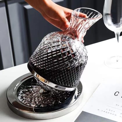 DIAMOND ROTATIONAL WINE DECANTER - HAND MADE-DECANTER