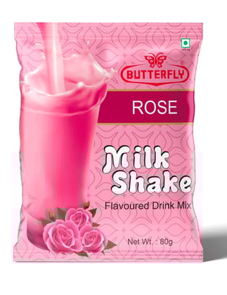 Butterfly Milk Shake 80G Pouch (Rose)  by Butterfly Dessert Mixes and Bakery Needs.