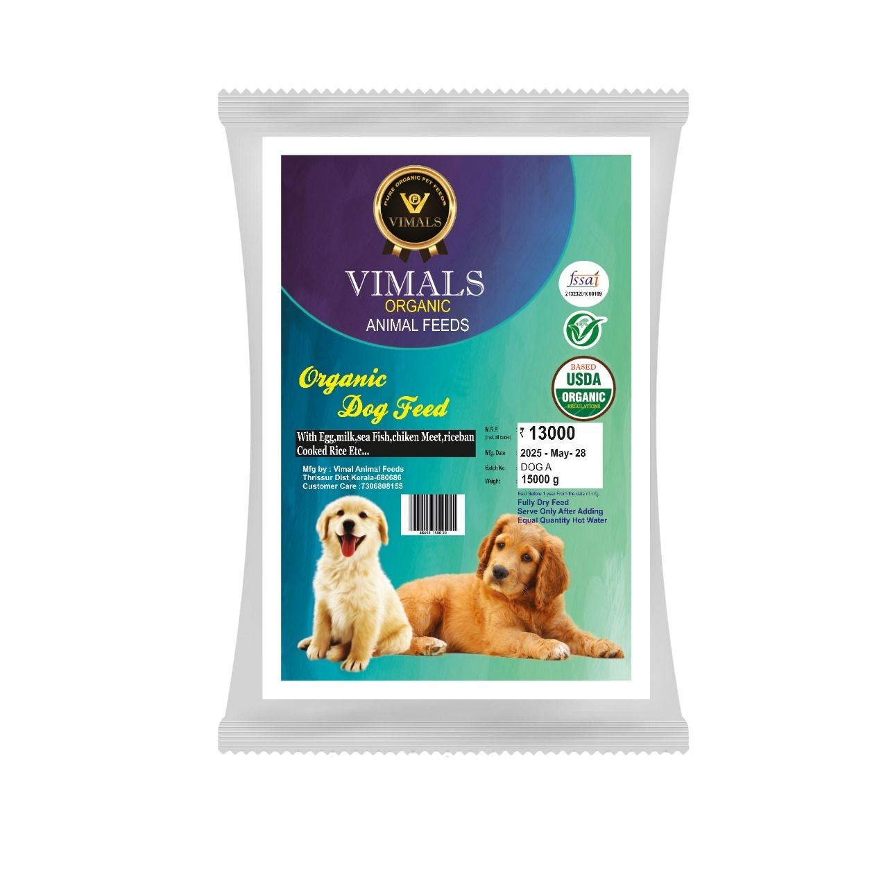 Vimals pure organic pet feeds for dogs