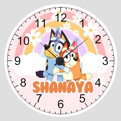 Personalised Acrylic Wall Clock - Blueys Playtime