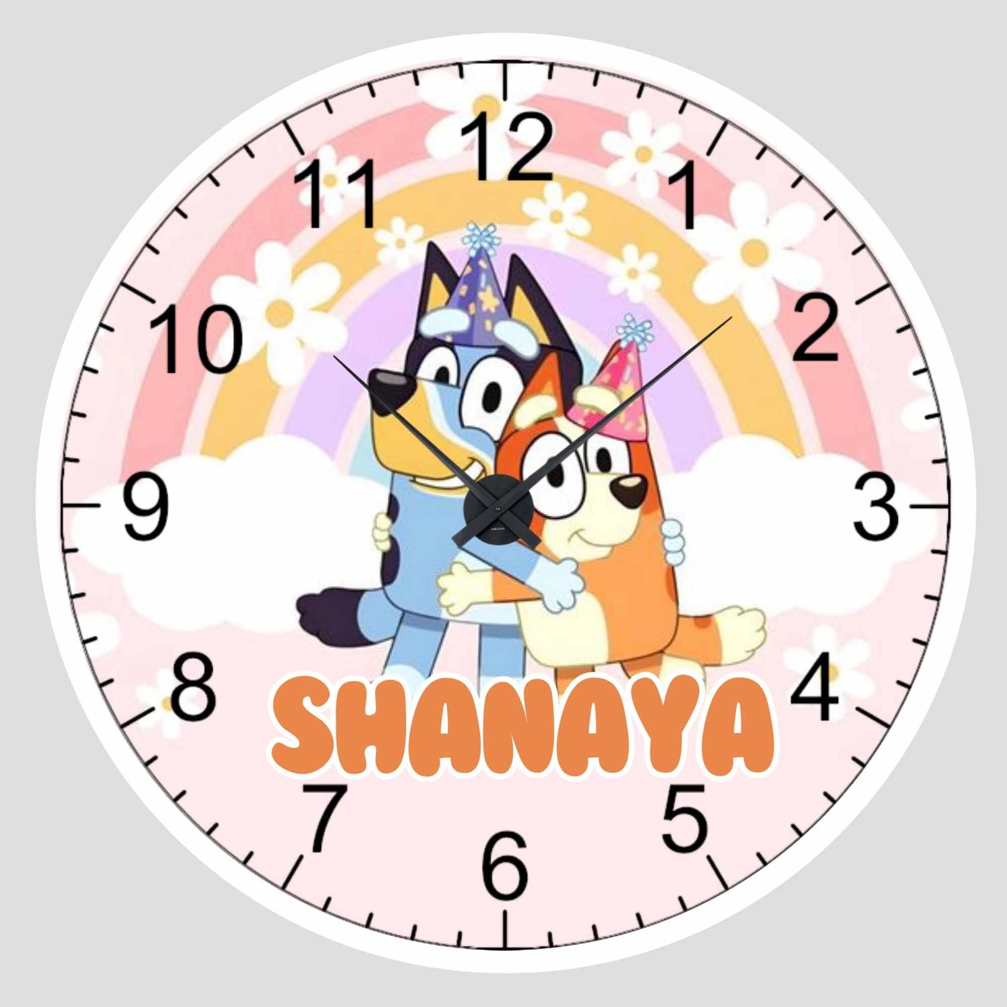 Personalised Acrylic Wall Clock - Blueys Playtime