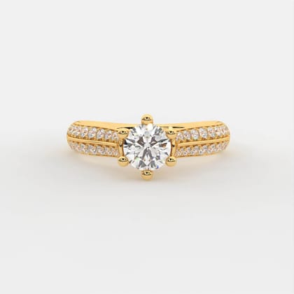 Klora 0.30ct Silver Moissanite Solitaire Ring | 22KT Gold Vermeil-13 / Yellow Gold