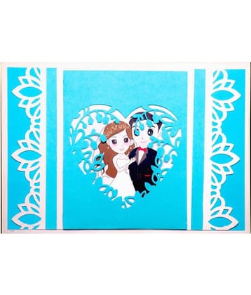AanyaCentric Handmade Sky Blue Greeting Card for Husband Wife Boyfriend Girlfriend Lover