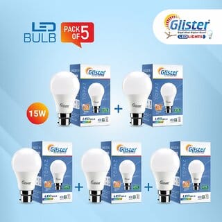 Glister 15W LED Bulb(PACK OF 5)