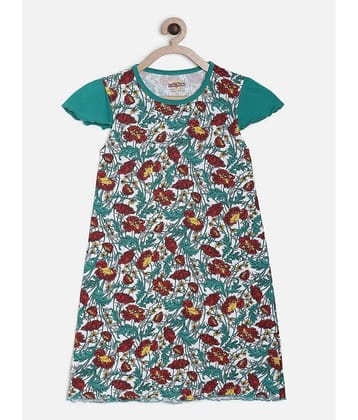 Sini Mini Cotton Frock For Girls ( Pack of 1 , Green )