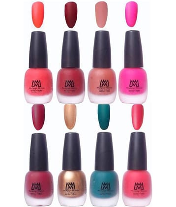 Makeup Mania Velvet Matte Nail Polish Combo Set of 8 Pcs, Nail Polish Set, Multicolor Nail Paint Combo (MM # 16-17)