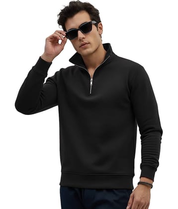 Leotude Fleece High Neck Men's Sweatshirt - Black ( Pack of 1 )